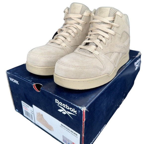 Reebok Other - Reebok BB4500 Work Men 7W Tan Suede Composite Toe Safety Sneakers RB2950 EH SR